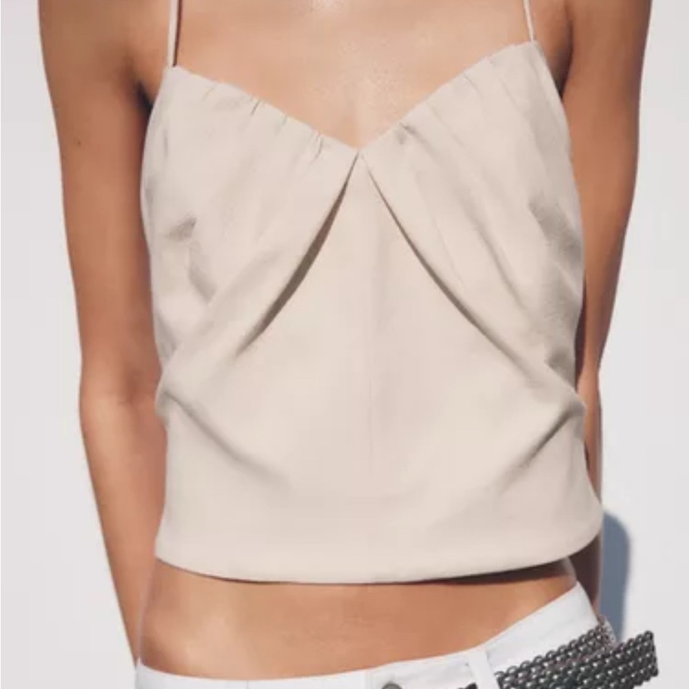 Zara Cream Draped Camisole Top